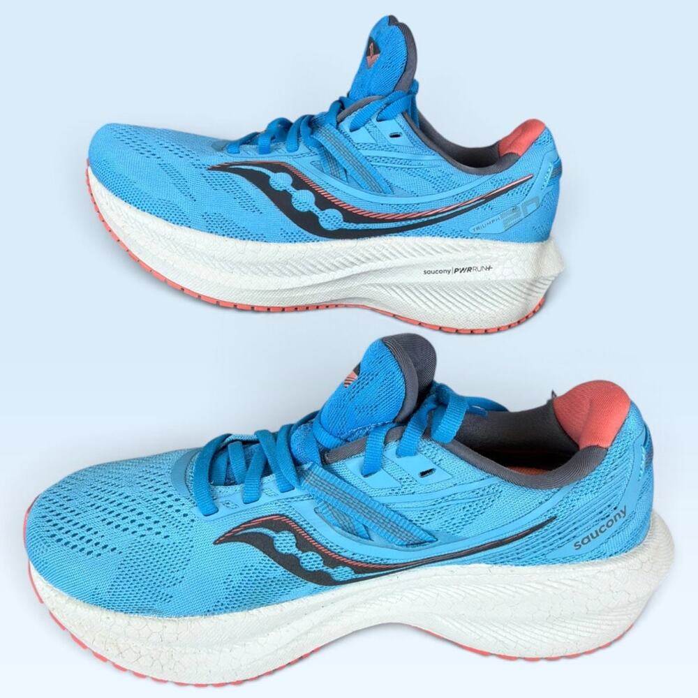 Saucony Triumph 20 Women’s Running Shoes Ocean Coral Blue Size 8.5 - Picture 10 of 12